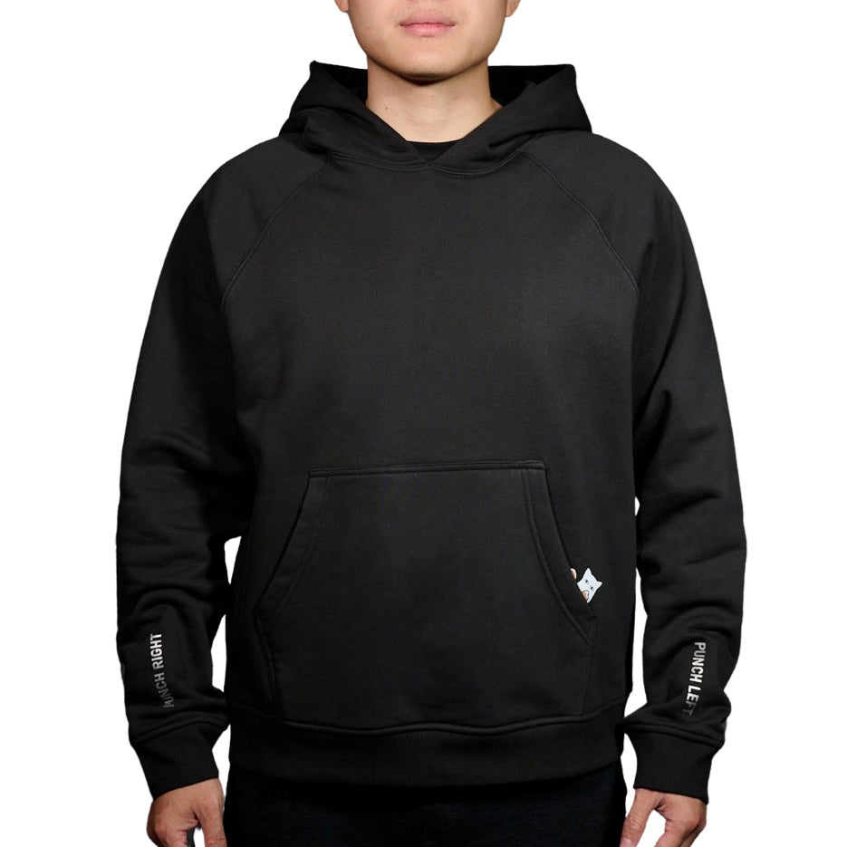 Oversized Hoodie "Punch Left/Right" - Charcoal