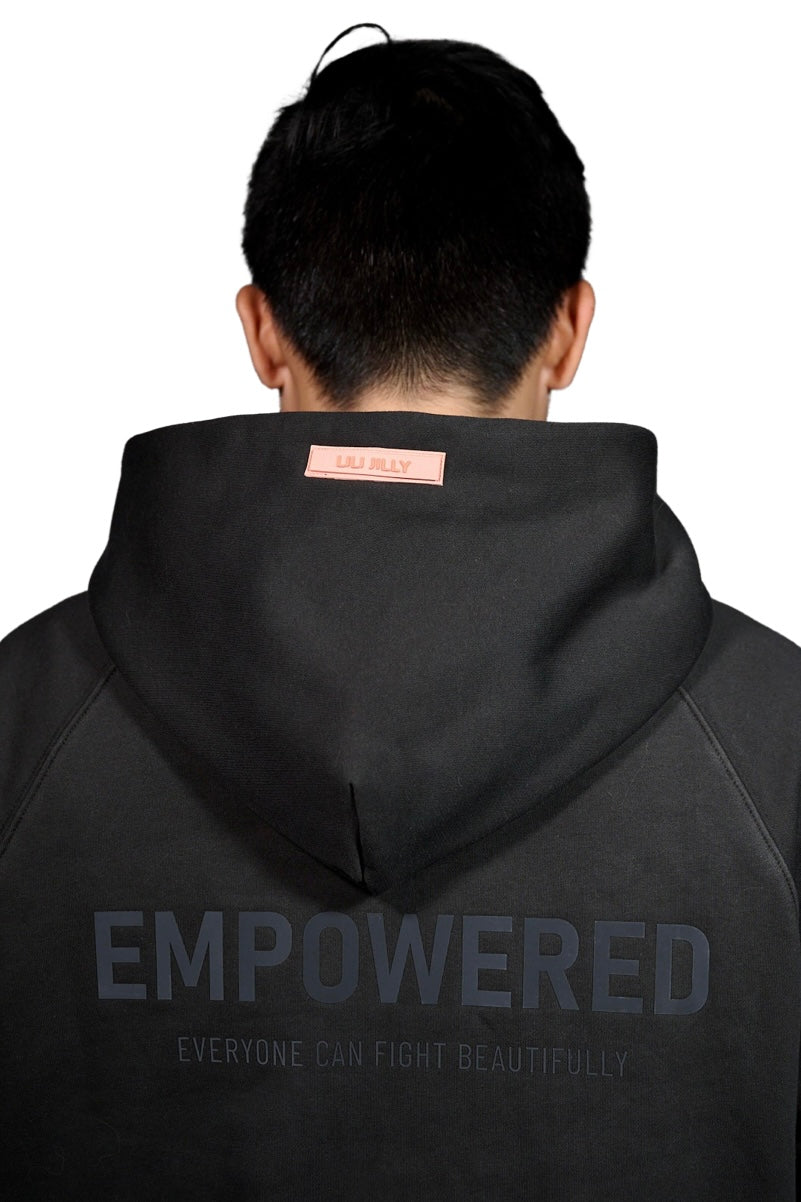 Oversized Hoodie "Punch Left/Right" - Charcoal