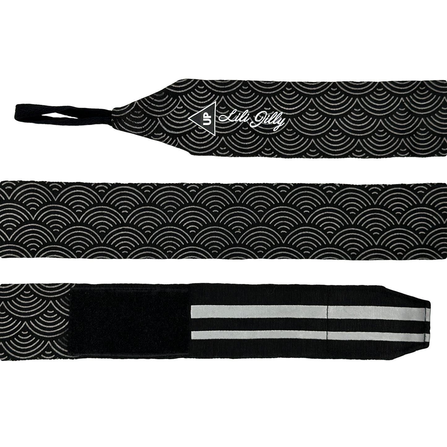 Silver Wave Black Hand Wraps