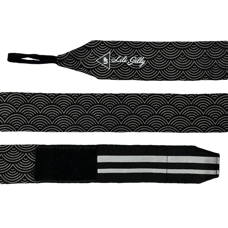 Sliver Wave Black Hand Wraps
