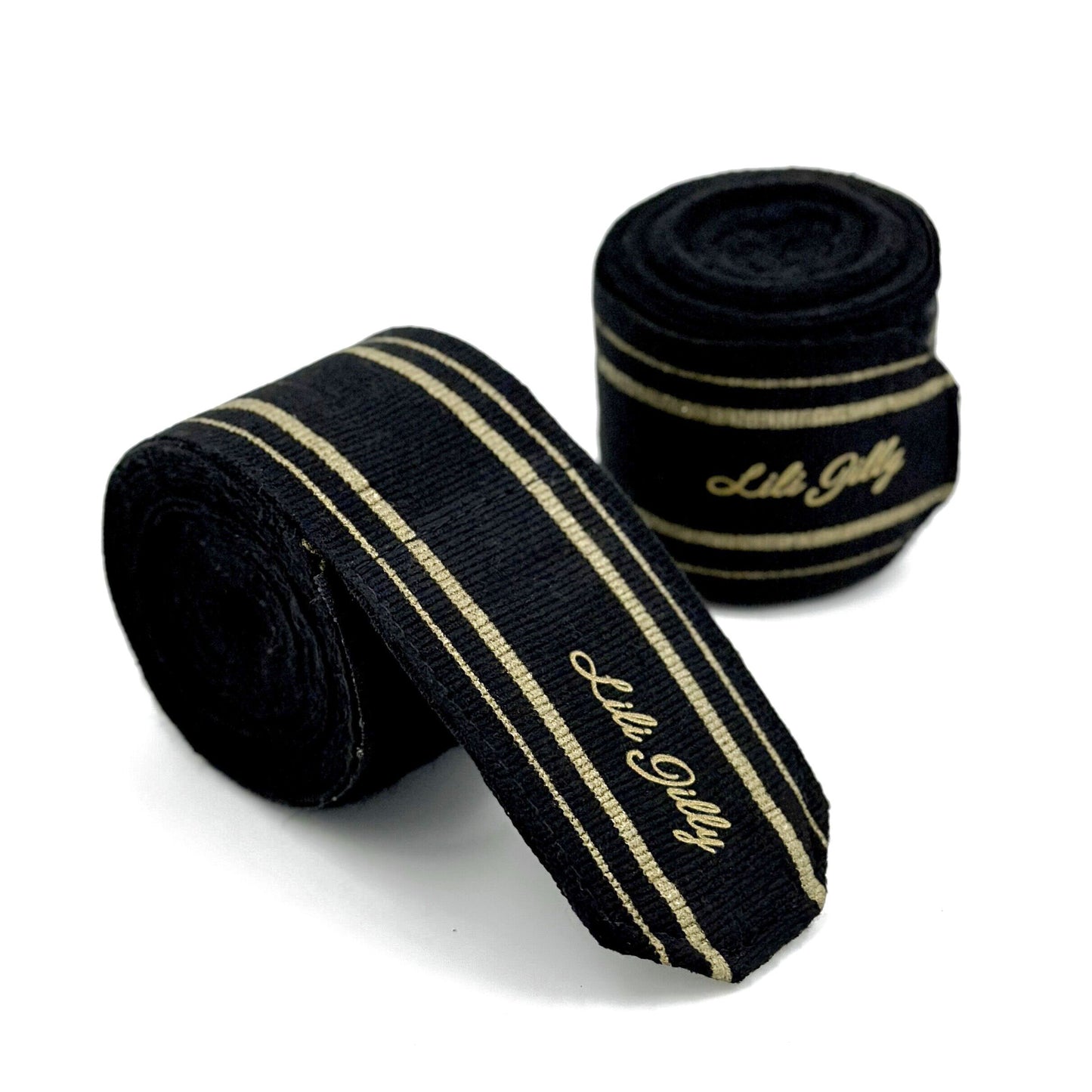 Golden Crane Black Hand Wraps