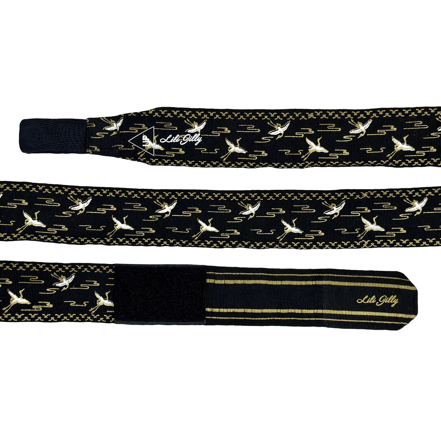 Golden Crane Black Hand Wraps