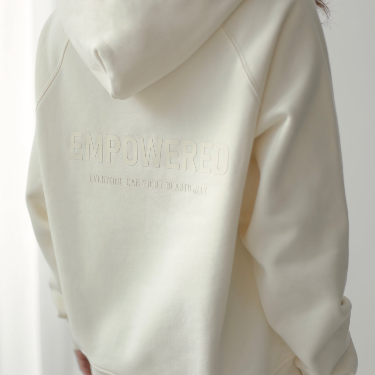 Oversized Hoodie "Punch Left/Right" - Off White