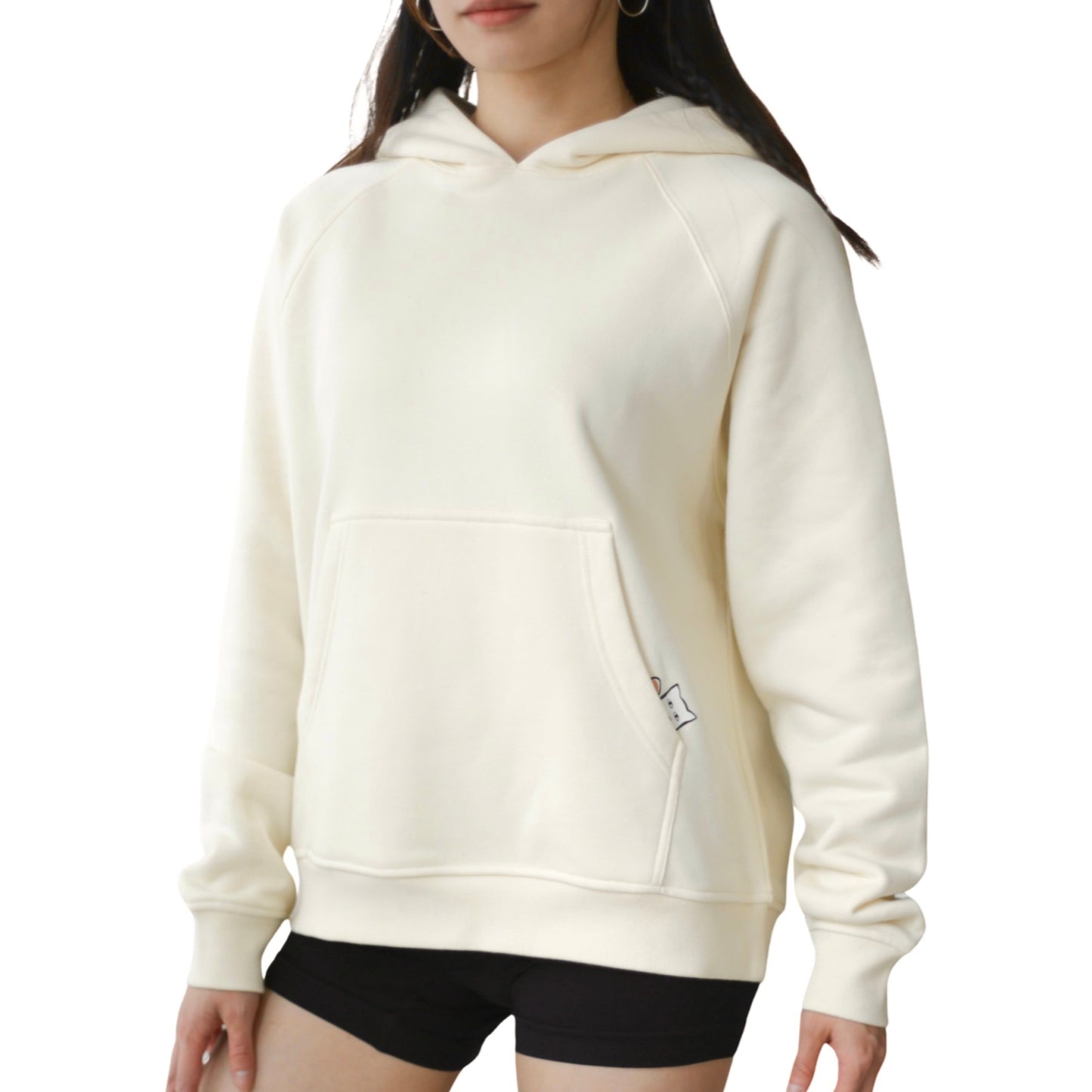 Oversized Hoodie "Punch Left/Right" - Off White