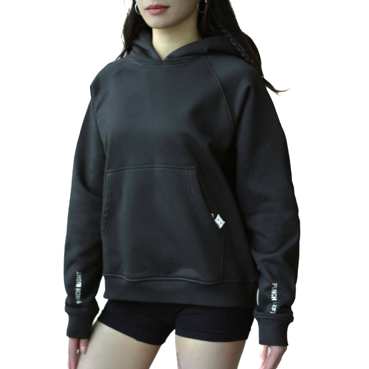 Oversized Hoodie "Punch Left/Right" - Charcoal