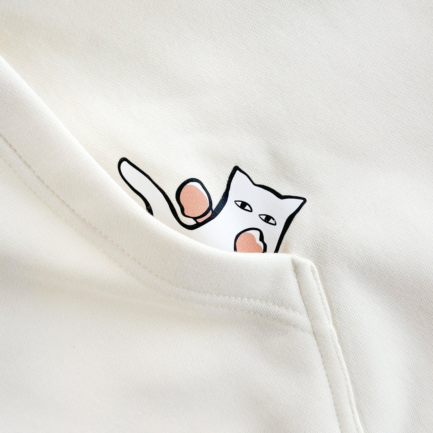 Oversized Hoodie "Punch Left/Right" - Off White