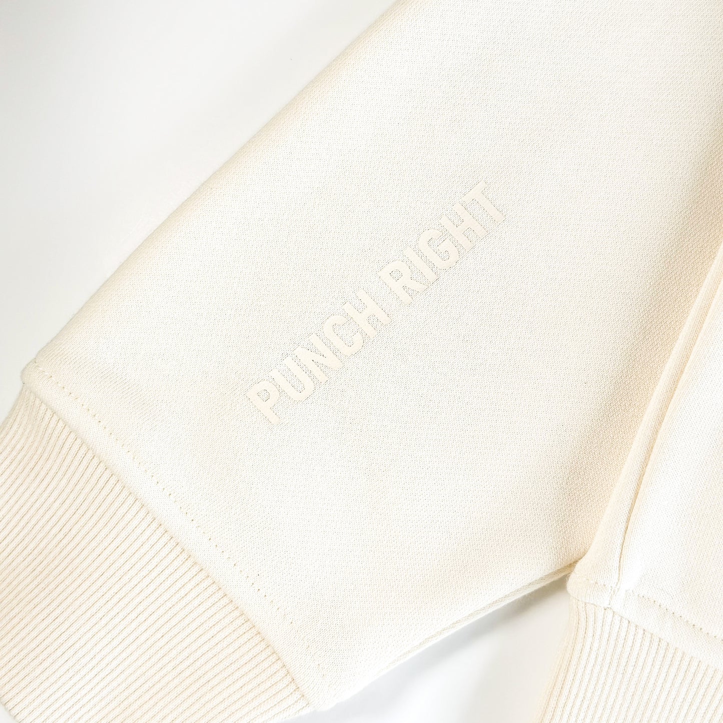 Oversized Hoodie "Punch Left/Right" - Off White