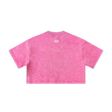 Oversized Washed Logo Training Crop Tee - Hot Pink – LILI JILLY