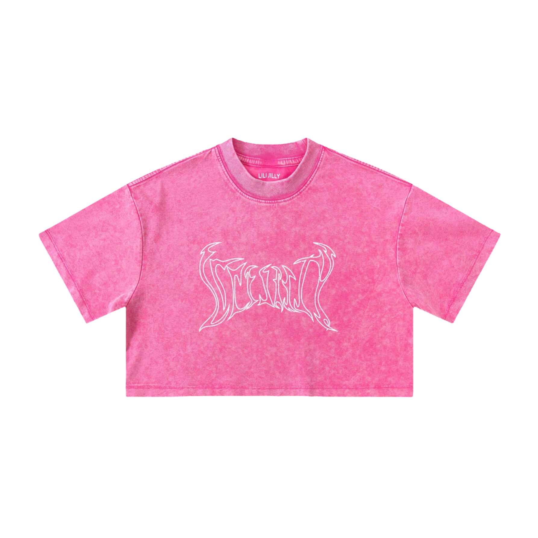 Oversized Washed Logo Training Crop Tee - Hot Pink – LILI JILLY