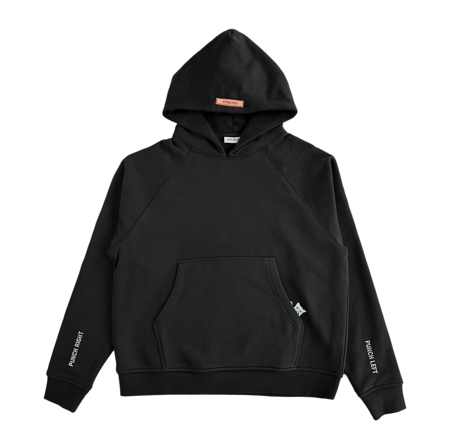 Oversized Hoodie "Punch Left/Right" - Charcoal